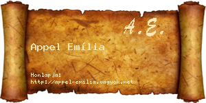 Appel Emília névjegykártya